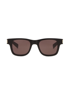 Saint Laurent Vintage Sunglasses in Shiny Black - Black. Size all.