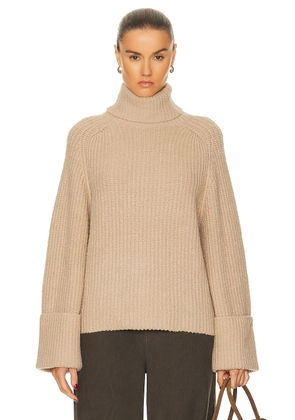 LPA Sabri Turtleneck Sweater in Tan - Tan. Size L (also in M, S, XL, XS).