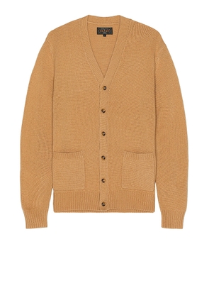 Beams Plus Elbow Patch Cardigan in Beige - Nude. Size M (also in S, XL/1X).