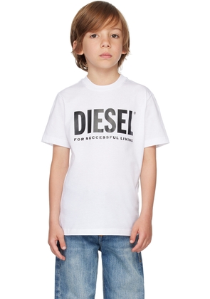 Diesel Kids White Printed T-Shirt