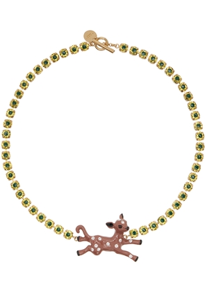 Marni Gold Deer Charm Necklace