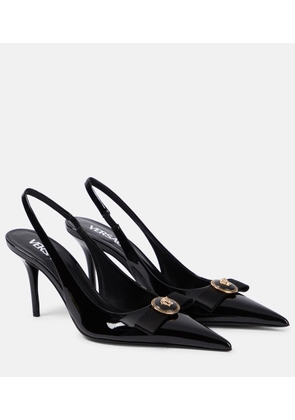 Versace Gianni patent leather slingback pumps