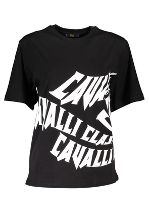 Cavalli Class Elegant Print Logo Tee with Round Neckline - XL