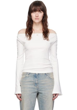 Courrèges White Boatneck Long Sleeve T-Shirt