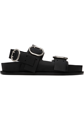 Jil Sander Black Pin-Buckle Flat Sandals