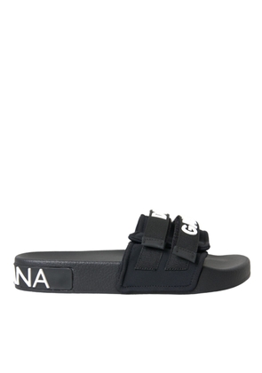 Dolce & Gabbana Black Neoprene Slides Flats Beachwear Shoes - EU35/US4.5