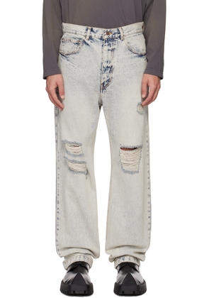 We11done Blue Distressed Denim Jeans