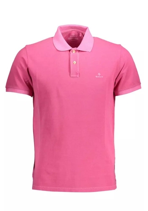 Gant Elegant Pink Cotton Polo with Contrasting Details - S