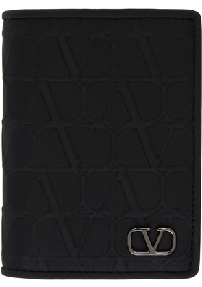 Valentino Garavani Black Embossed Card Holder