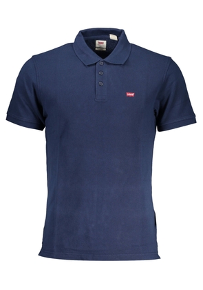 Levi&#039;s Chic Blue Cotton Polo Shirt with Logo Accent - S