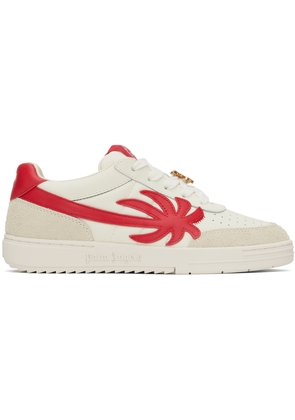 Palm Angels White & Red Palm Beach University Sneakers
