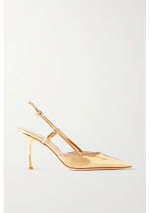 Gianvito Rossi - Ascent 85 Mirrored-leather Slingback Pumps - Gold - IT35,IT36,IT36.5,IT37,IT37.5,IT38,IT38.5,IT39,IT39.5,IT40,IT40.5,IT41,IT41.5,IT42