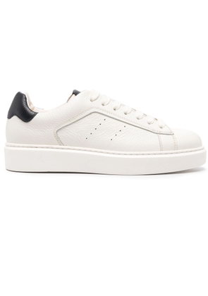 Doucal's White Calf Leather Sneakers