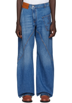 JW Anderson Blue Twisted Jeans