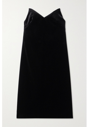 Loewe - Strapless Cotton-blend Velvet Midi Dress - Black - FR34,FR36,FR38,FR40