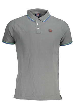 Norway 1963 Elegant Gray Cotton Polo with Contrasting Details - M