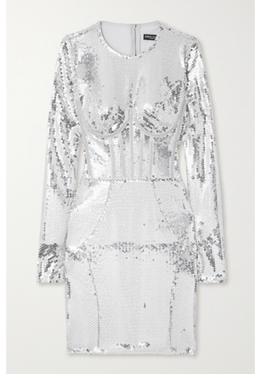 Dolce & Gabbana - Sequined Tulle Mini Dress - Silver - IT36,IT38,IT40,IT42,IT44,IT46