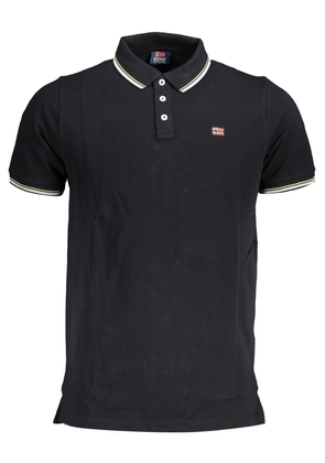 Norway 1963 Elegant Short-Sleeved Black Polo with Contrasts - M