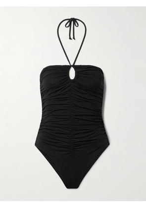 Marysia - Hasell Ruched Halterneck Swimsuit - Black - x small,small,medium,large,x large,xx large