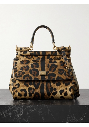 Dolce & Gabbana - + Kim Kardashian Sicily Leopard-print Leather Glossed-shoulder Bag - Animal print - One size