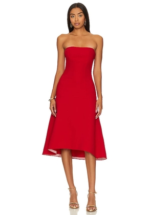 Amanda Uprichard Basia Midi Dress in Red. Size S.