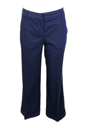Jacob Cohen Luxury Edition Selena Cropped Trousers In Soft Stretch Cotton With Chinos America Pockets With Zip Closure And Small Logo Above The Back Pocket