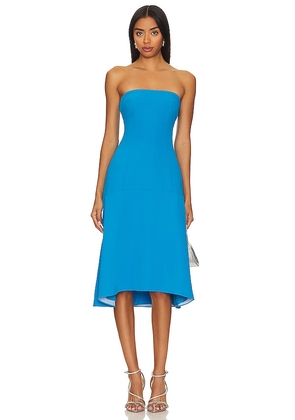 Amanda Uprichard Basia Midi Dress in Blue. Size XS.