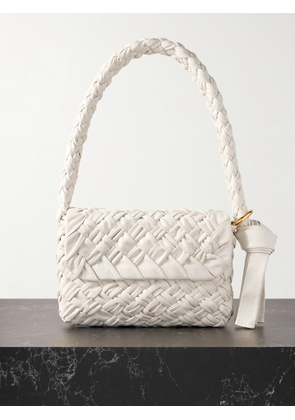 Bottega Veneta - Kalimero Città Gathered Intrecciato Leather Shoulder Bag - White - One size