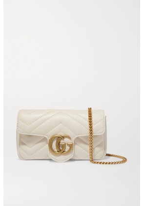 Gucci - Gg Marmont Super Mini Quilted Leather Shoulder Bag - White - One size