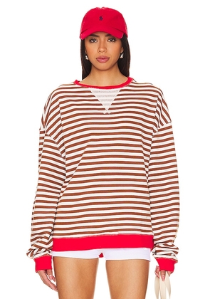 Free People x We The Free Classic Striped Crew in Brown. Size XS.