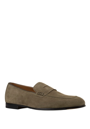 Doucal's Green Suede Penny Loafers