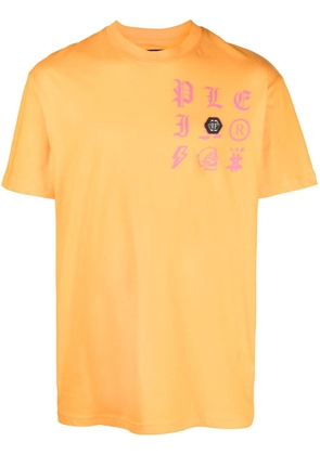 Philipp Plein logo-patch cotton T-shirt - Orange