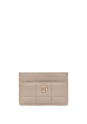 DSQUARED2 logo-plaque leather card holder - Neutrals