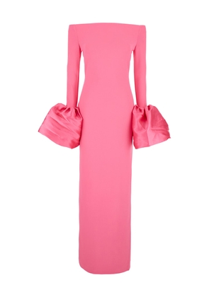 Solace London Talia Maxi Pink Dress With Oversized Cuffs In Crepe Woman