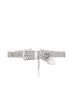 Luv AJ The Buckle Necklace in Metallic Silver.