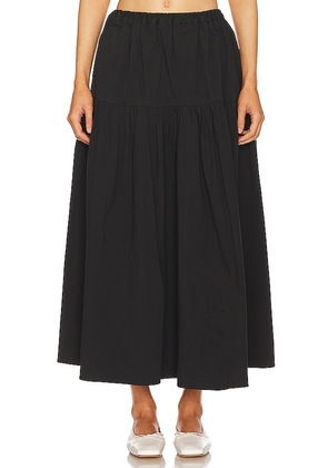 MAJORELLE Carolyn Midi Skirt in Black. Size M.