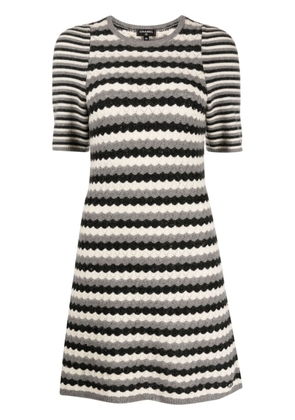 CHANEL Pre-Owned striped crochet-knit cashmere minidress - Multicolour