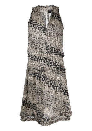 CHANEL Pre-Owned floral-print sleeveless dress - Black