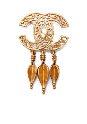 CHANEL Pre-Owned 1995 CC dream-catcher brooch - Gold