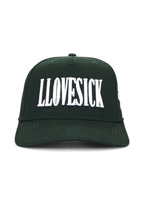 LLOVESICK Logo Snapback Cap in Green.