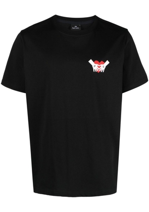 PS Paul Smith Heart logo-print organic-cotton T-shirt - Black