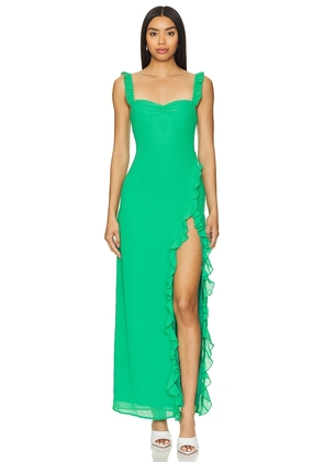 MORE TO COME Lucille Maxi Dress in Green. Size XL.
