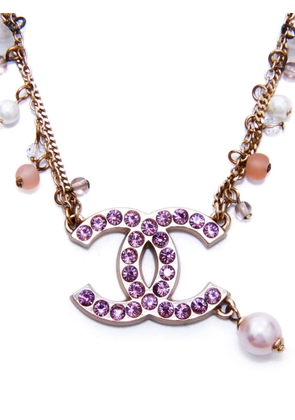 CHANEL Pre-Owned 2002 CC bead-embellished necklace - Pink