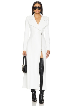 Norma Kamali Gang Coat in White. Size XS.