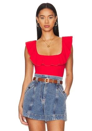Show Me Your Mumu Rochelle Bodysuit in Red. Size M, S, XL, XS, XXL.