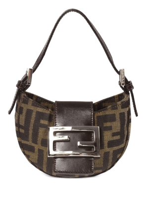 Fendi Pre-Owned 1990-2000 Zucca mini FF plaque handbag - Brown
