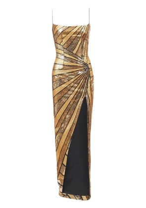 Balmain sequin-embellishment maxi dress - Gold