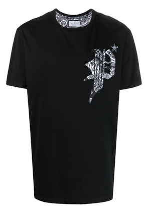 Philipp Plein paisley-print logo-patch T-shirt - Black