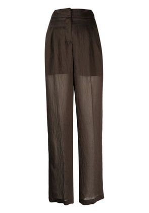Peserico straight-leg sheer trousers - Brown