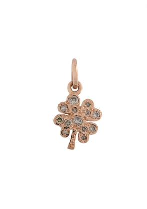 Dodo 9kt rose gold Precious Four Leaf Clover diamond charm - Pink